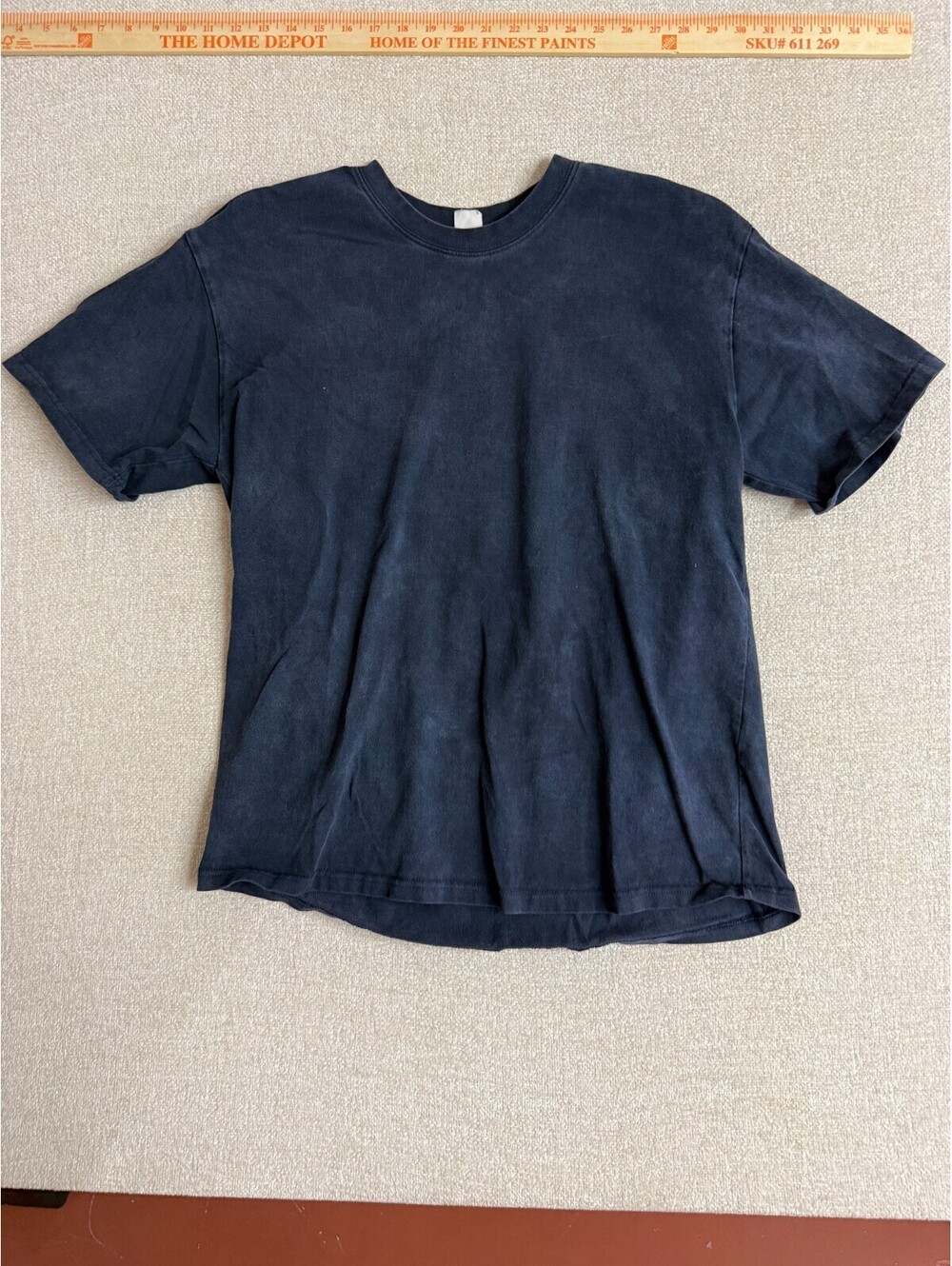 Vintage Mens Medium Faded Navy Blue Blank Solid Crewneck T-Shirt Comfort Colors